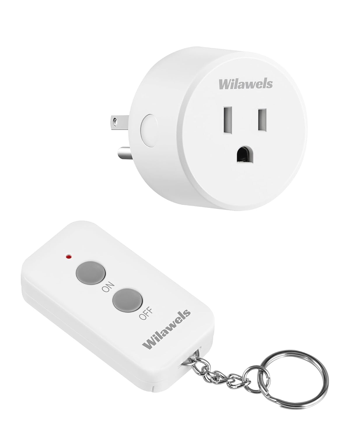 Remote Control Outlet Plug, WILAWELS Wireless Remote On Off Switch for Outlet, Remote Light Switch for Lamp, Light, Programmable, 100ft RF Range, 15A/1875W, Battery Included, FCC Listed W11RC1106