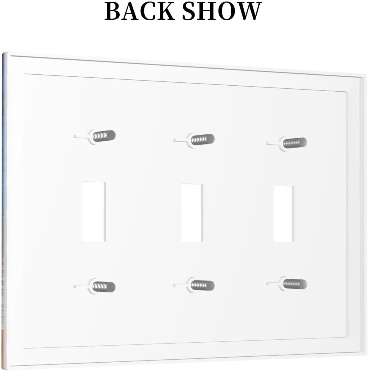 Light Switch Covers Blue Sea Ocean Beach Waves 3 Gang Wall Plates Triple Toggle Outlet Cover Decorative Switchplates Electrical Panel Cover for Kitchen Living Room 4.8 X 6.7 IN