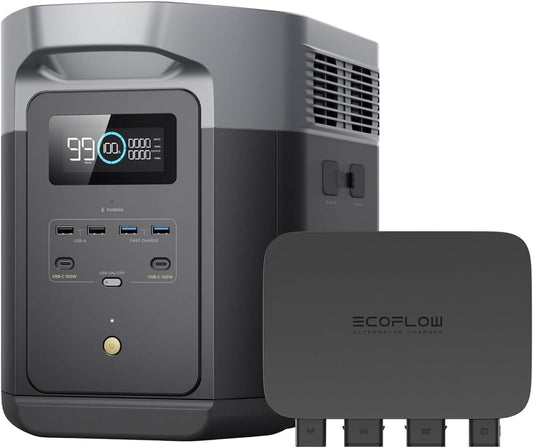 EF EcoFlow 800W Alternator Charger with Delta 2 Max Portable Power Station, 3-in-1 Fast DC-DC Charger, Battery Maintainer & Jump Starter 8× Faster Than Cigarette Chargers, Charges 2kWh in 2.6 hr