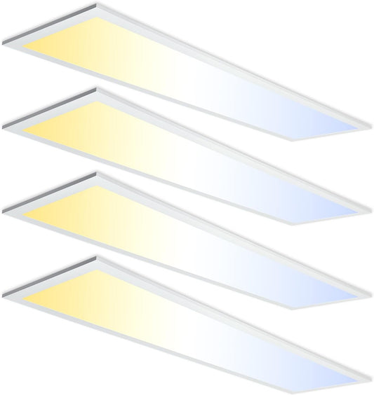 1x4 LED Flat Panel Light 5000K 4000K 3000K - 1x4 LED Troffer Drop Ceiling Light Fixture, 0-10V Dimmable, 100-277V, ETL Listed, 4 Pack