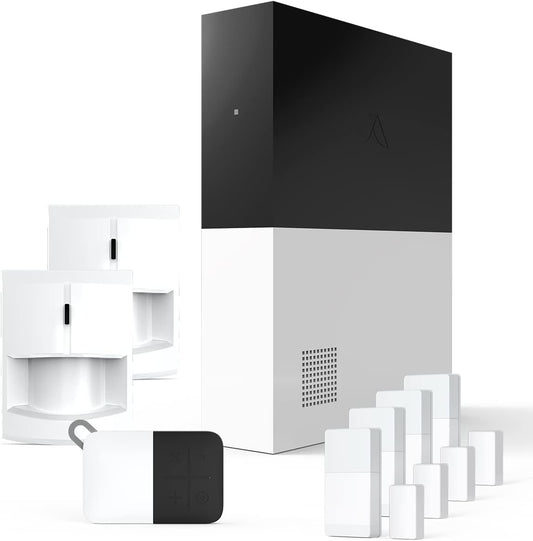 Abode 8 Piece Wireless Smart Security System - Works with Apple HomeKit, Z-Wave and Zigbee Devices - Expandable to Protect Your Whole Home - Easy DIY Installation - Optional Professional Monitoring