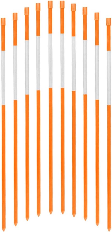 FiberMarker 36inch Driveway Reflectors Solid Snow Stakes, Dia.1/4-Inch Driveway Markers 50-Pack, Orange