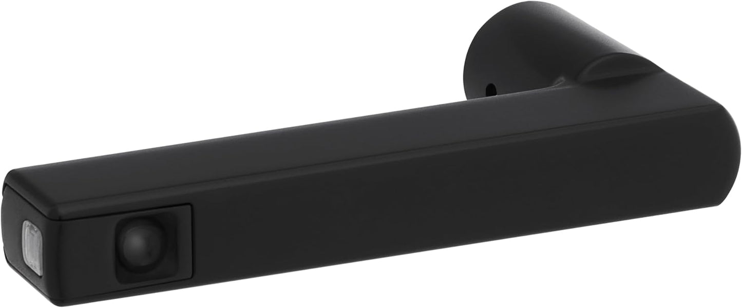 Kwikset Halifax LED Motion Activated Light Up Door Handle Reversible Lever & Cartridge, Matte Black, with Microban Protection