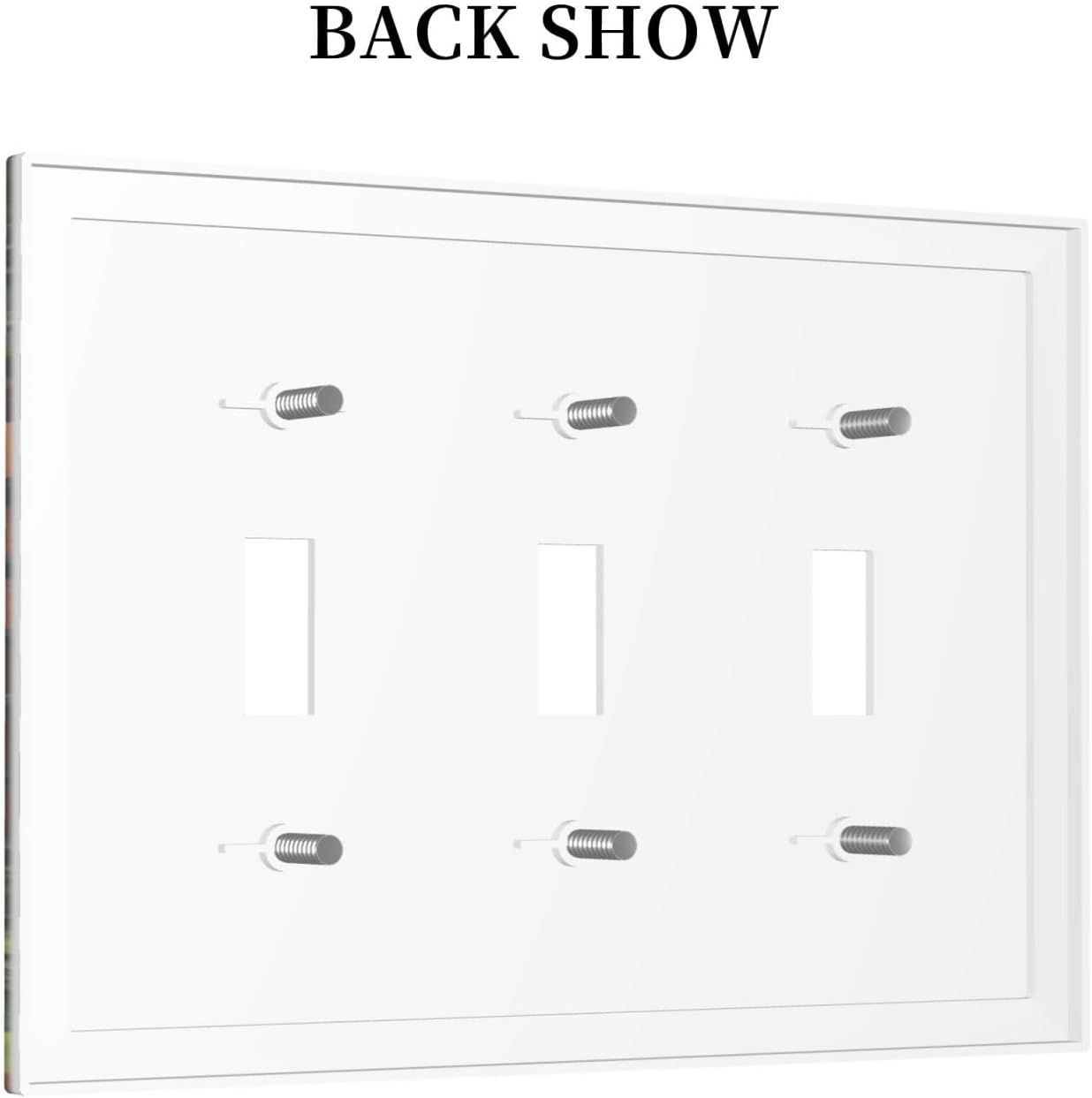 Library With A Lot Of Books Light Switch Covers 3 Gang Triple Toggle Wall Plate Decorative Switchplate Electrical Faceplate for Farmhouse Living Decor