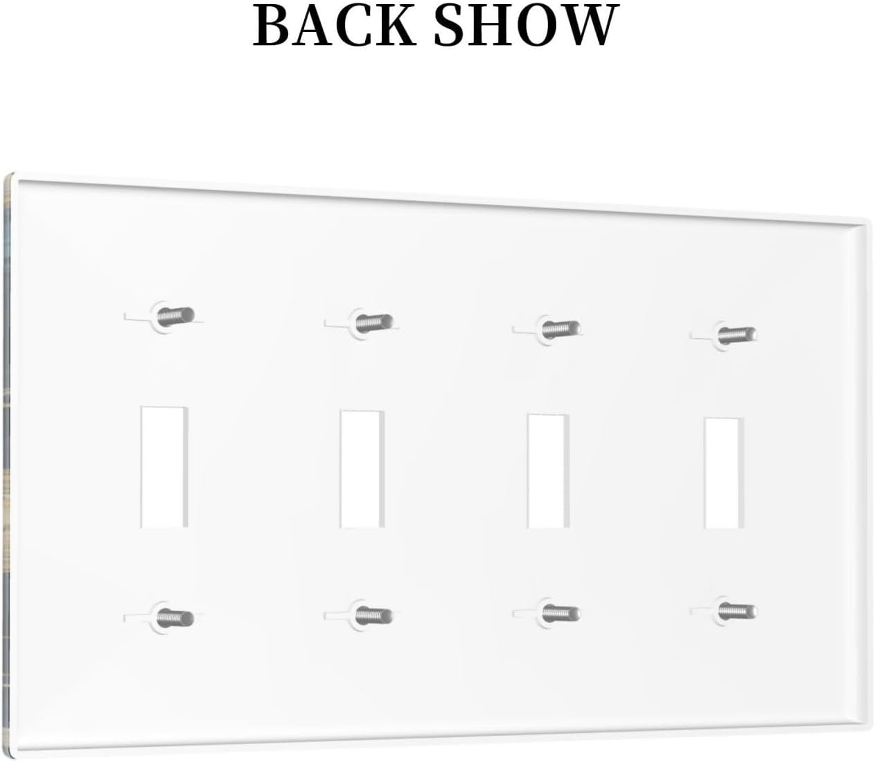Light Switch Covers Modern Abstract Sky Blue Gold Moon Sun Star Quad Toggle Electrical Faceplate 4 Gang Wall Plate Decorative Switch Plates for Bedroom Kids room Decor