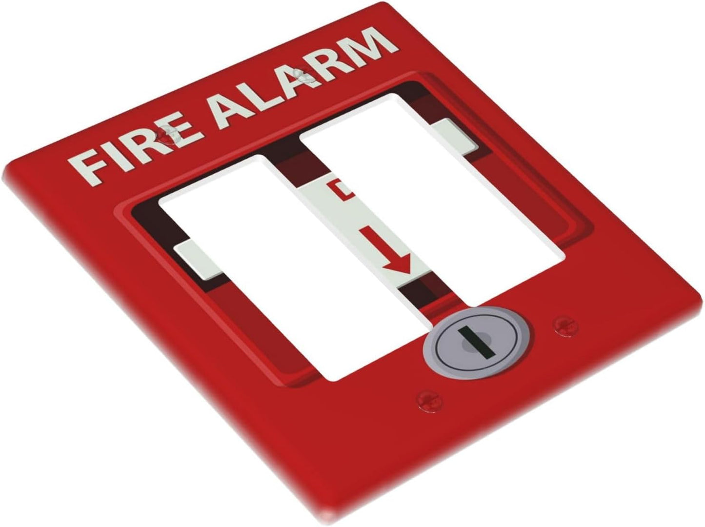 Decorative Outlet Covers Artistic Red Fire Alarm Motifs 2 Gang Wall Plate Double Rocker Two Switch Wall Cover Plate Light Switch Cover Plate Faceplate for Country Bedroom Home Decor