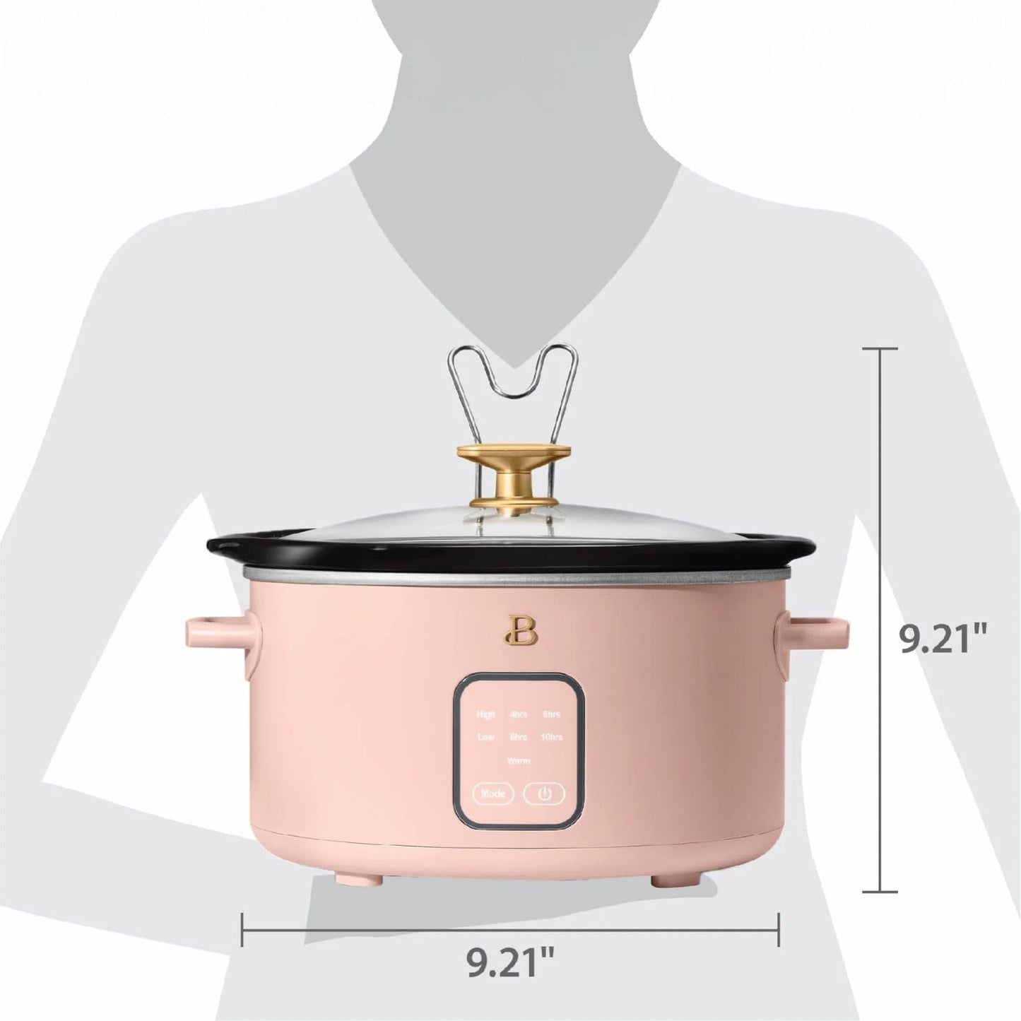 Beautiful 4-Qt Digital Slow Cooker with Smart Touch Screen, Removable Pot, Timer Presets, Ideal for Small Families