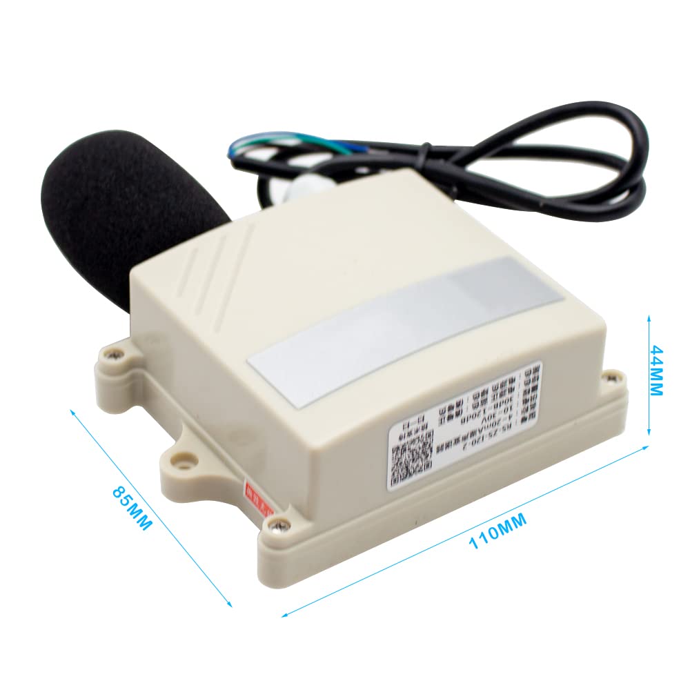 IP65 Noise Meter Sensor, Environmental Noise Online Monitoring Meter Noise Transmitter Decibel Detector Sound Level Meter 30-120DB (Output Signal 0-5V)