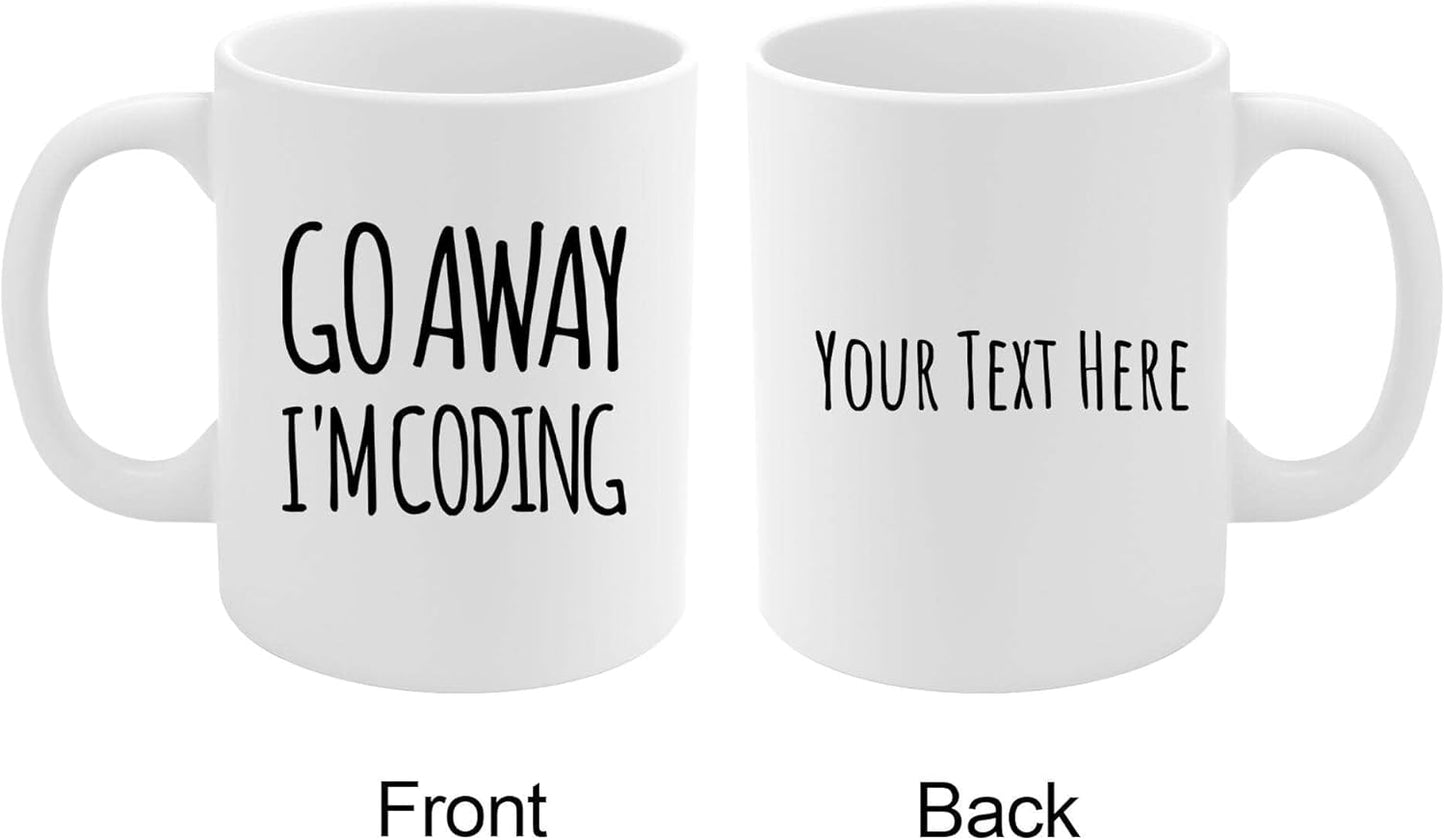 Panvola Personalized Go Away I'm Coding Customized Coder Computer Programming Programmer Student Graduation Ceramic Coffee Mug 11oz