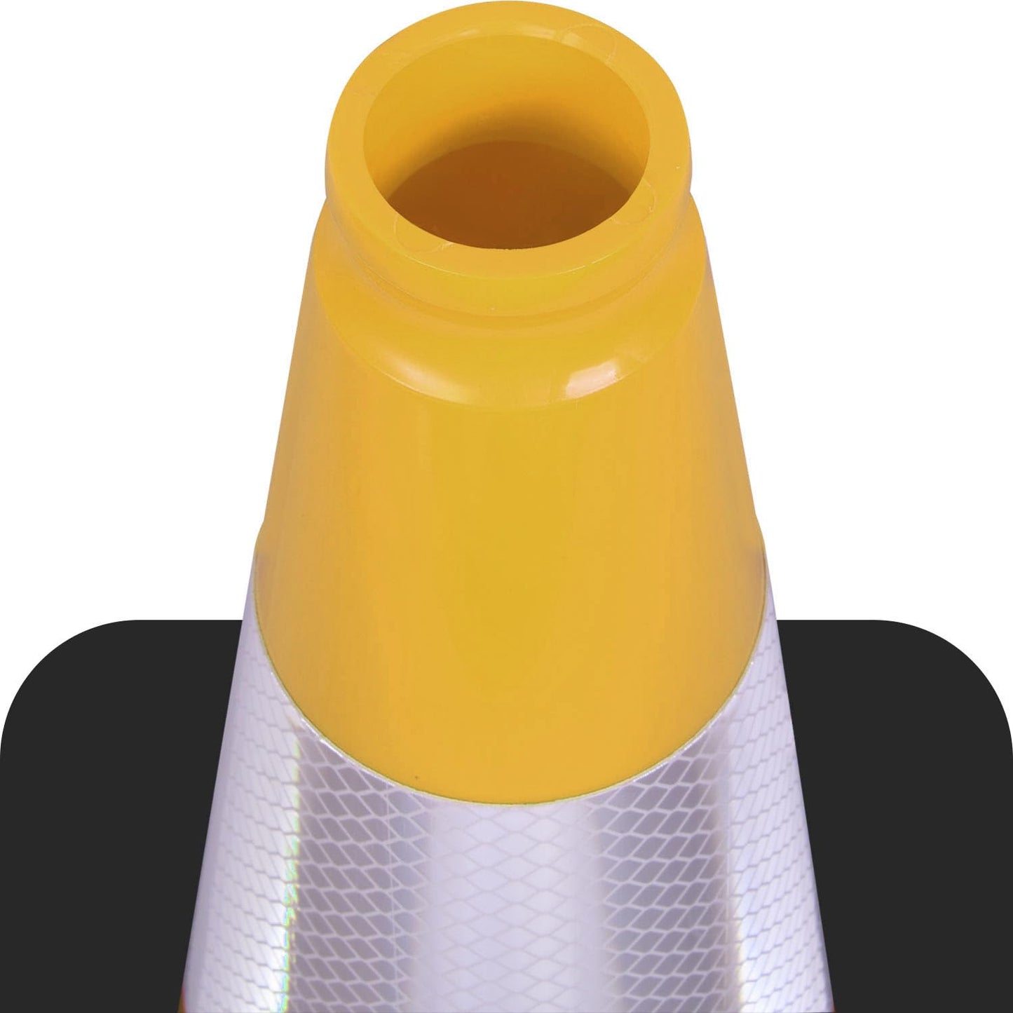 6 Pack 18" Inch Yellow PVC Traffic Cones with Heavy-Duty Base, High-Visibility All-Weather Safety Cones for Road Construction, Parking Lot, and Garage Use (6, Yellow, 18" Medium)