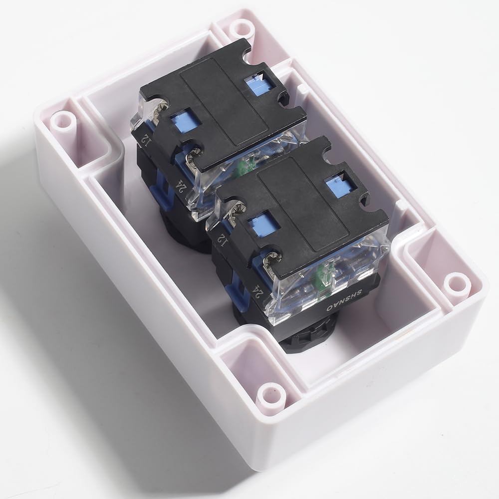 Rain Proof Up-Down Switch Control Station, Momentary Push Button Station Red Green Sign Pushbutton Switches Station AC 660V 10A -Start/Stop-Box Crane Pendant Hoist Push Button Switch