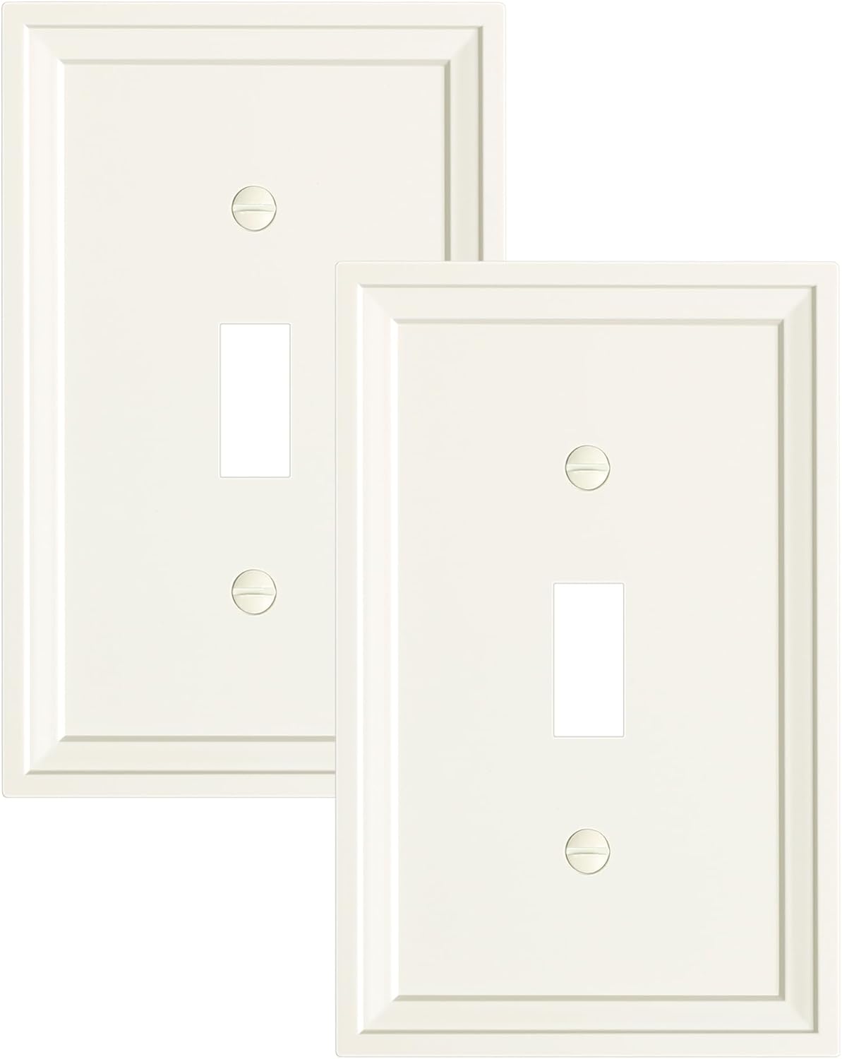 2-Pack Single Toggle Light Switch Covers Wall Plate, Light Almond Decorative Switch Plate Covers, 1 Gang Natural Bamboo Fiber Wall Plate, Corrosion Resistant