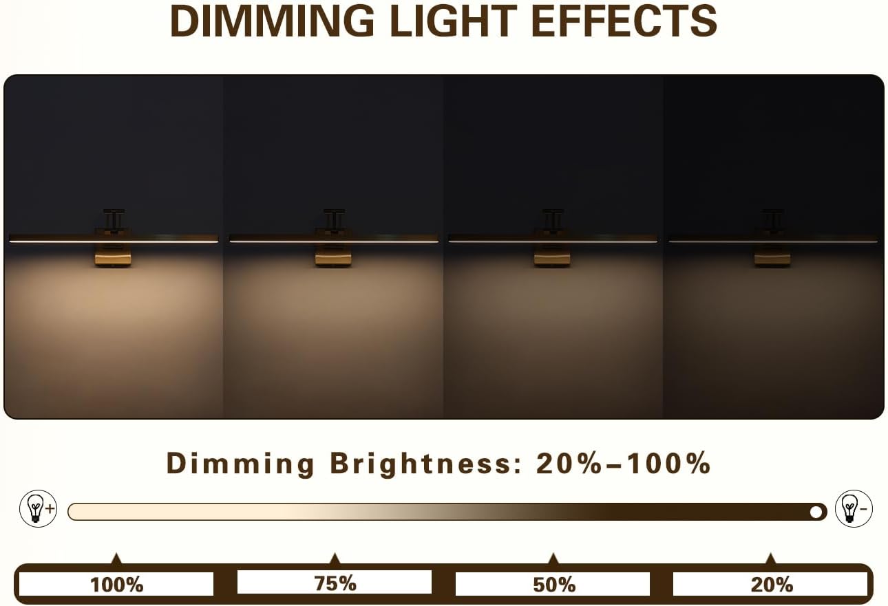 LED Brass Hard-Wired Connection Gallery Picture Light for Paintings Gold Lighting Fixtures Dimmable Modern LED Picture Lights Artwork Display Lighting 23.6 Inch 14W 3000K Warm White