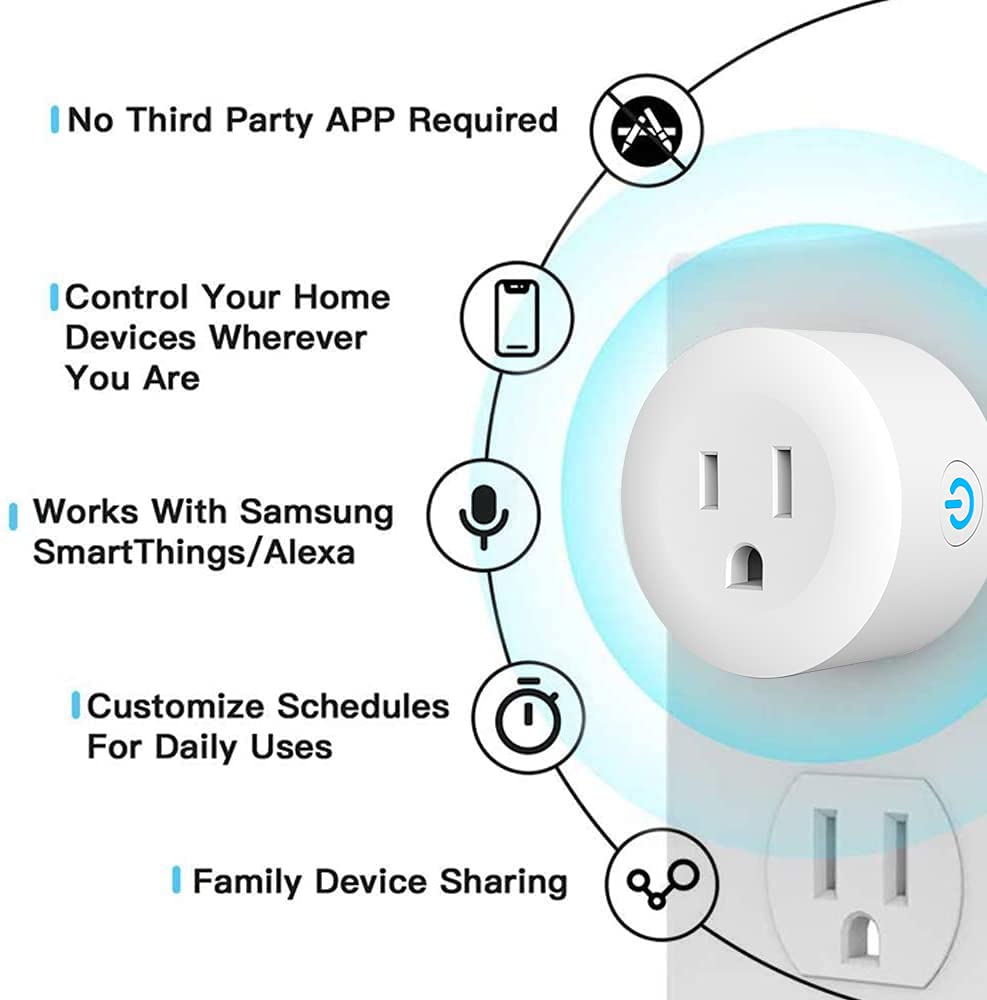Smart Plug,DOGAIN Zigbee Smart Plugs Outlet Works with ST and Echo Plus Hub Voice Control Compatible with Alexa and The Google Assistant (Hub Required)(2 Pack)