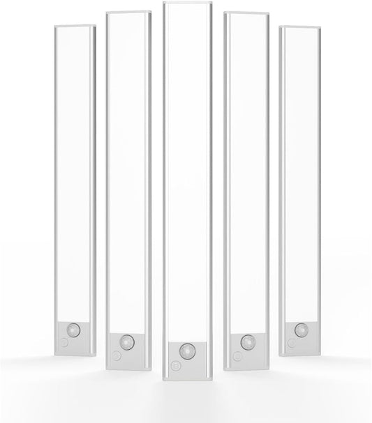 Under Cabinet Lighting, LED Magnetic Motion Activated Under Cabinet Lights, Rechargeable Closet Lights 2800mAh Battery Operated, Wireless Dimmable Under Counter Lights for Kitchen,Hallway 5 Pack