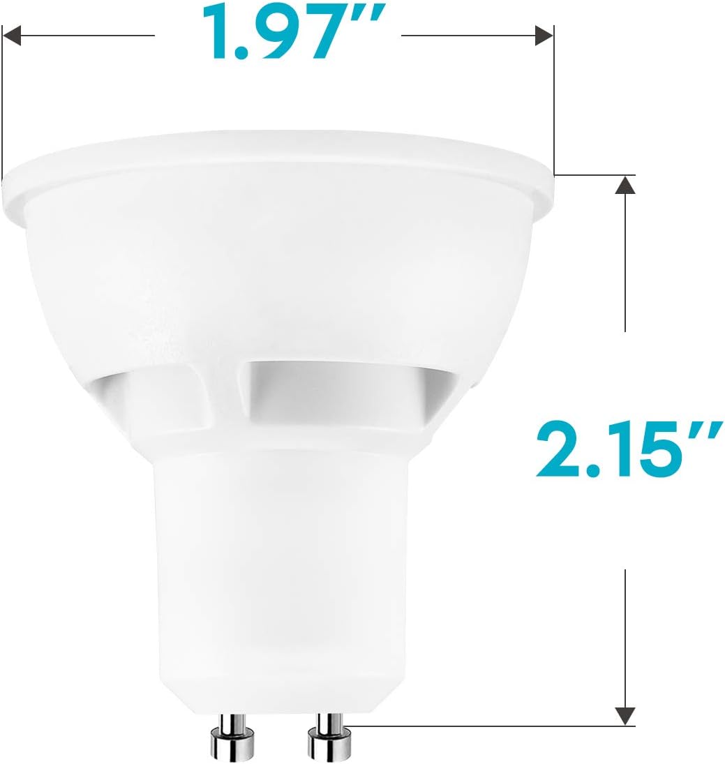 LUXRITE MR16 GU10 LED Bulbs Dimmable, 50W Halogen Equivalent, 2700K Warm White, 500 Lumens, 120V Spotlight LED Bulb GU10, Enclosed Fixture Rated, Perfect for Landscape or Home Lighting (16 Pack)