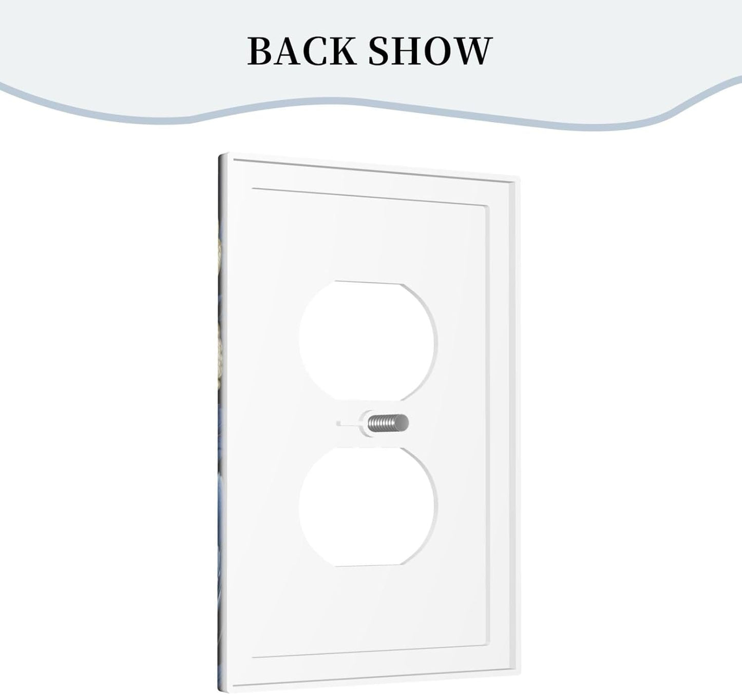Blue White Flowers Light Switch Cover 1 Gang Outlet Plate Single Duplex Wall Plate Covers Decorative Switchplate Covers Electrical Faceplate for Home Decor