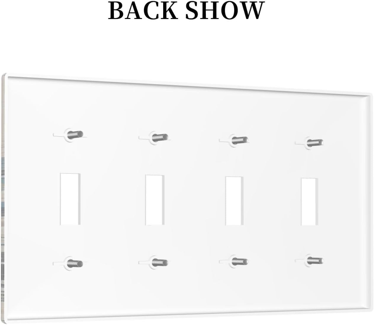 Light Switch Covers Boho Tropical Leaves Quad Toggle Electrical Faceplate 4 Gang Wall Plate Decorative Switch Plates for Bedroom Bathroom Decor