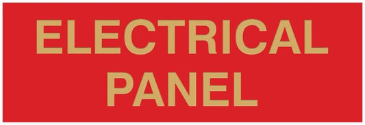 All Quality Basic Electrical Panel Sign - Fire Regulation Safety Compliance Sign - Red/Gold - Large (1 Pack)
