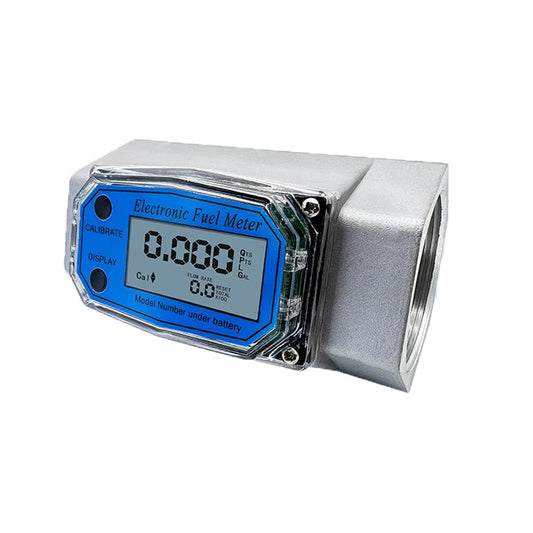 Turbine Flow Meter - 2 inch Fuel Flow Meter with LCD Display,Thread Flowmeter Stainless Steel Turbine Flow Meter for Measure Diesel Kerosene and Water (Stainless Steel, 2 inch)