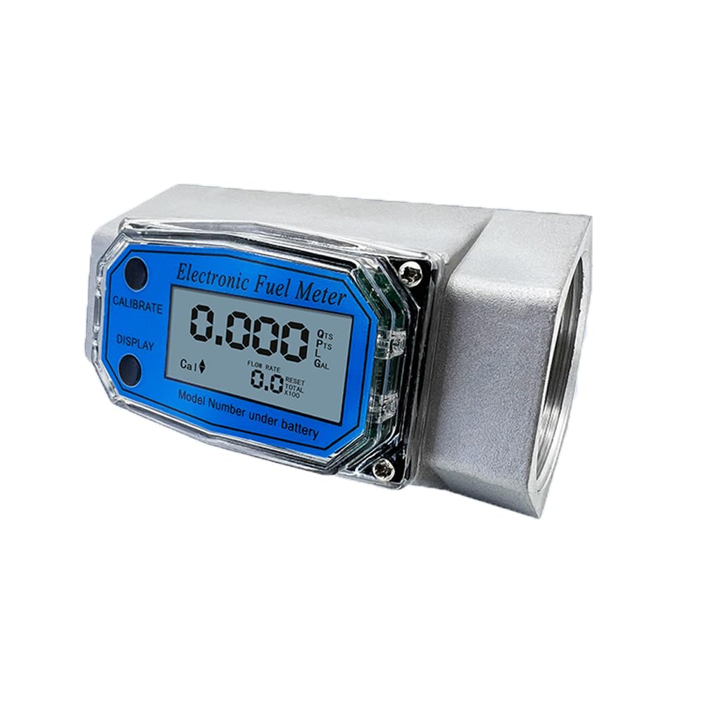 2 Inch Water Flow Meter,15.8-132 GPM Aluminum Alloy Turbine Flow Meter QTS, PTS, L, GAL, m3