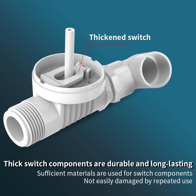 1 Pack 1/2 Float Valve for Water Tank,Aquapulse Water Float Automatic Water Level Control Aqua Pluse Trough Blue Plastic Float Valve Switch for Pool,Pond,Livestock(side inner)