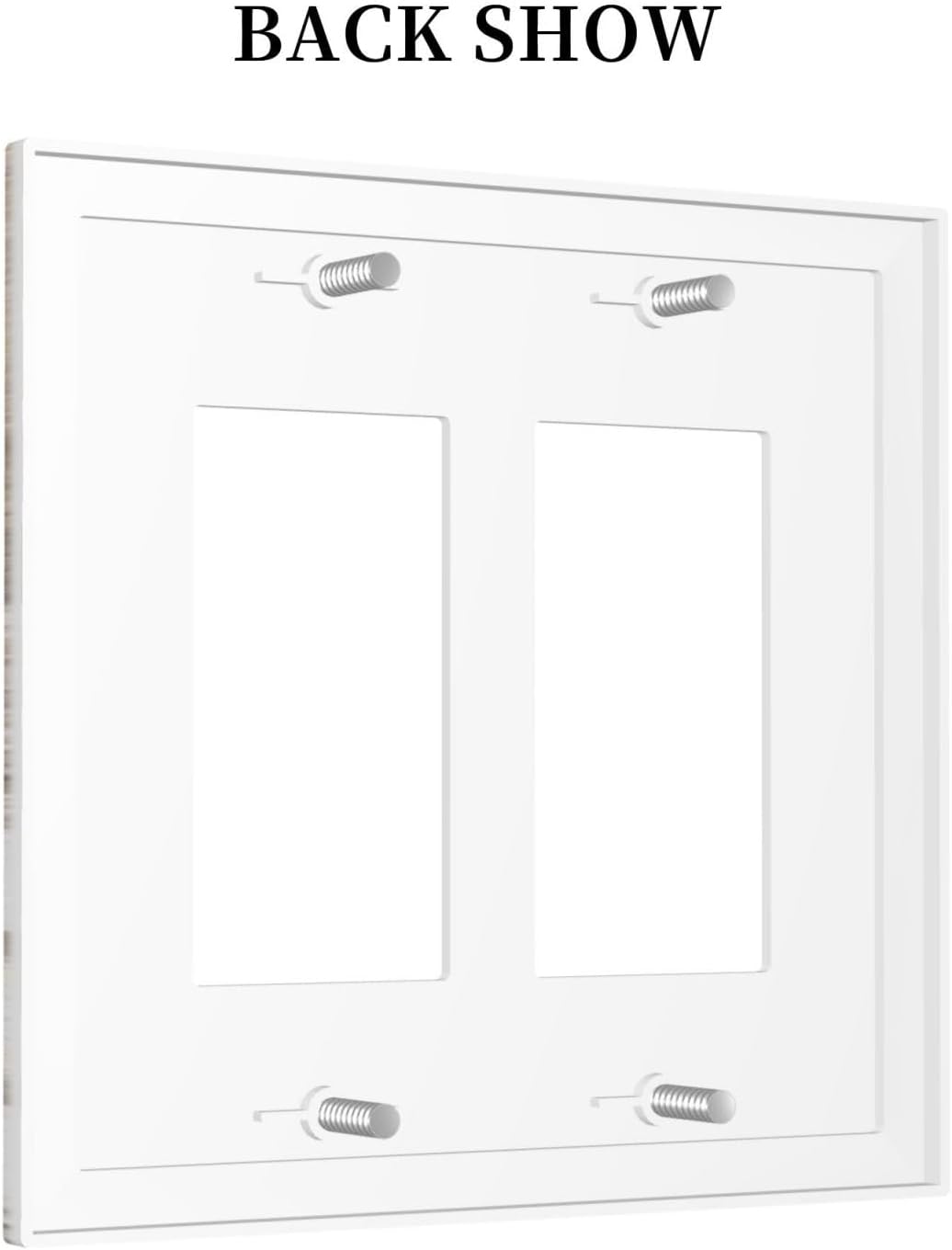 Vintage Light Wood Retro Rustic White Gray Oak Print Decorative Outlet Covers 2 Gang Double GFCI Rocker Electrical Wall Panels Light Switch Cover Plate for Farmhouse Home Decor