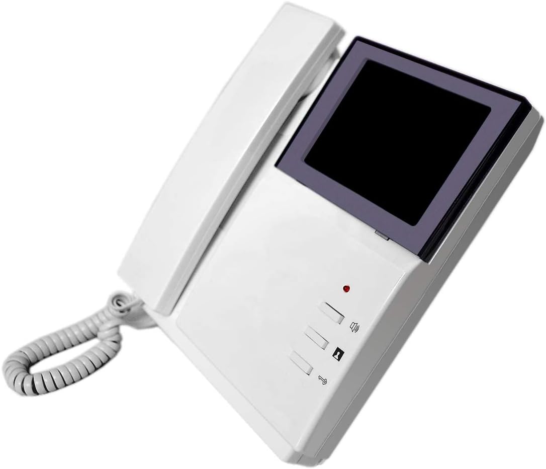 Video Door Phone System, 4.3 Inches Clear LCD Monitor Wired Video Intercom Doorbell Kits, IR Night Vision Outdoor Camera Door Intercom, Doorphone Telephone Style for Home Improvement
