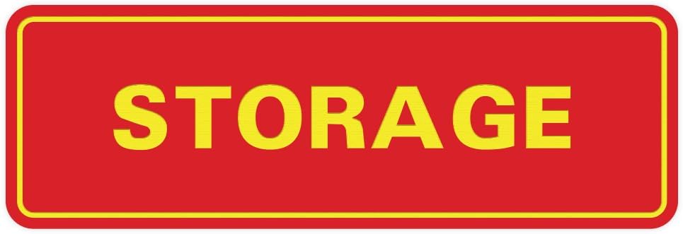 Standard STORAGE Door/Wall Sign - Red/Yellow - Large (1 Pack)
