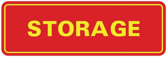 Standard STORAGE Door/Wall Sign - Red/Yellow - Large (1 Pack)