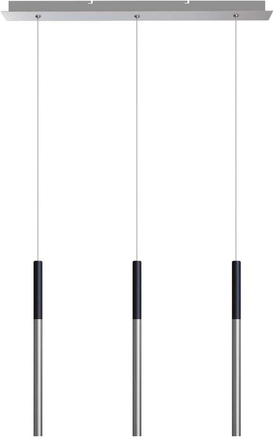 ALTAIR 3 Mini Pendant Lighting Black-Nickel - LED Hanging Light Fixture for Kitchen Island, Bar, Foyer - Cluster Pendants - Dimmable, Adjustable Wire, Lamp Bulb Included