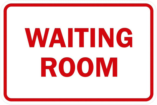 Signs ByLITA Classic Framed Waiting Room (White/Red) - Large