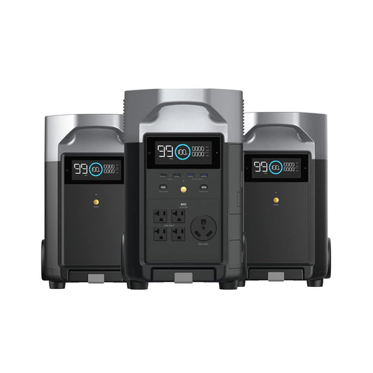 EF ECOFLOW 10.8kWh Portable Power Station: DELTA Pro with 2 Extra Battery, 120V Lifepo4 Battery Backup with Expandable Capacity, Solar Generator for Home Use, Power Outage, Camping, RV, Emergencies
