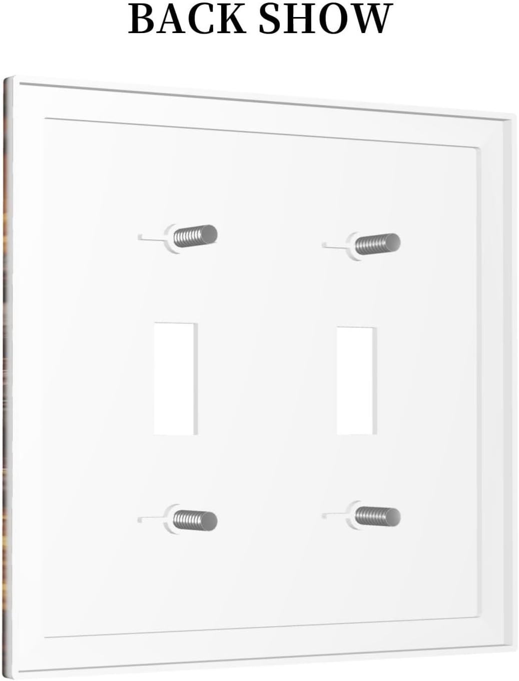 Decorative Light Switch Cover Plate Black Wood Board Gold Dust Coffee Beans 2 Gang Wall Plate Oversized Double Toggle Two Switch Wall Cover Plate Dual Device Face Plate