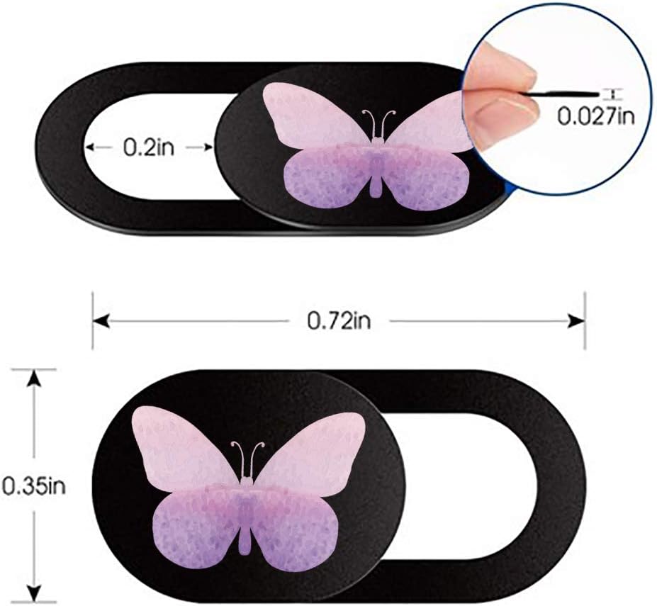 Webcam Cover Slide 6 Packs Ultra-Thin Camera Covers for Computer Laptop Desktop Smartphone to Protect Your Privacy and Security, Butterfly