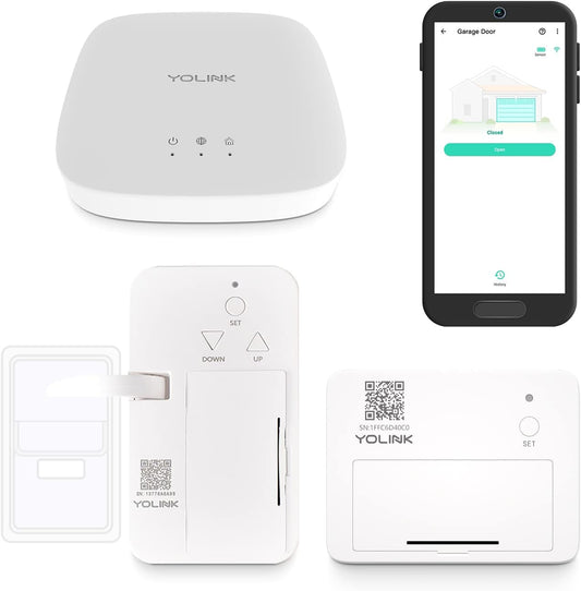 YoLink Smart Garage Door Solution Kit - Convert Any Garage Door to Smart in Seconds! Battery-Powered, No-Wires, No-Tools Super-Easy Installation. Compatible with Alexa & IFTTT