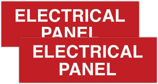All Quality Basic Electrical Panel Sign - Fire Regulation Safety Compliance Sign Red - Medium (2 Pack)
