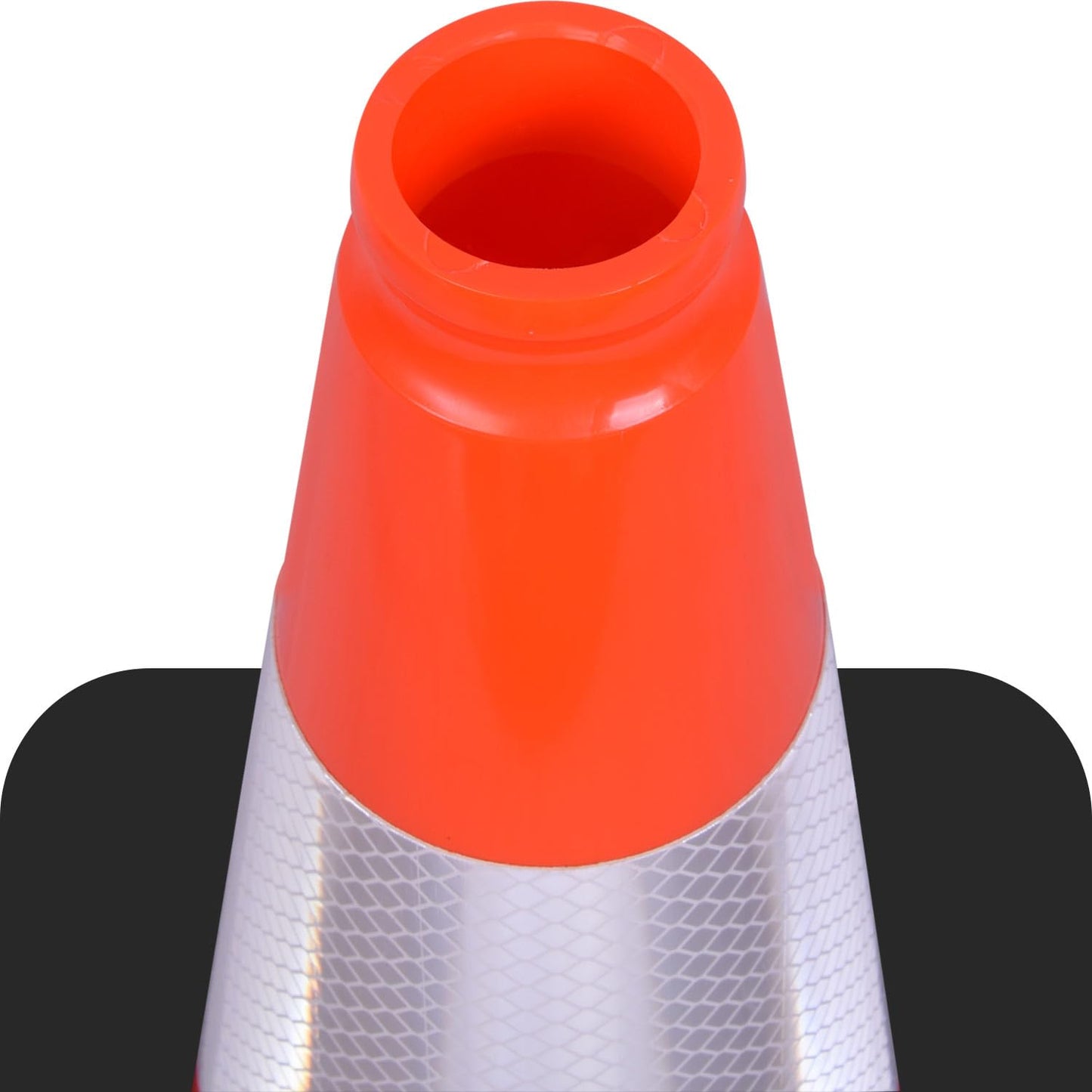 6 Pack 18" Inch Orange PVC Traffic Cones with Heavy-Duty Base, High-Visibility All-Weather Safety Cones for Road Construction, Parking Lot, and Garage Use (6, Orange, 18" Medium)