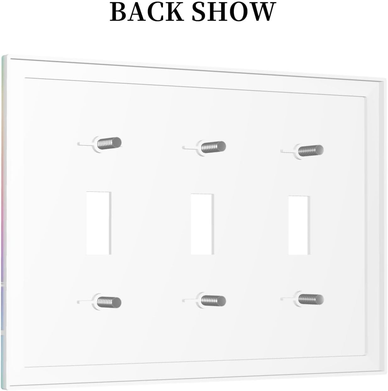 Decorative Light Switch Cover Plate Pink Blue Purple Iridescent Rainbow 3 Gang Wall Plates for Electrical Outlets Triple Toggle Switch Plate Covers Outlet Covers Faceplate for Bedroom Decor