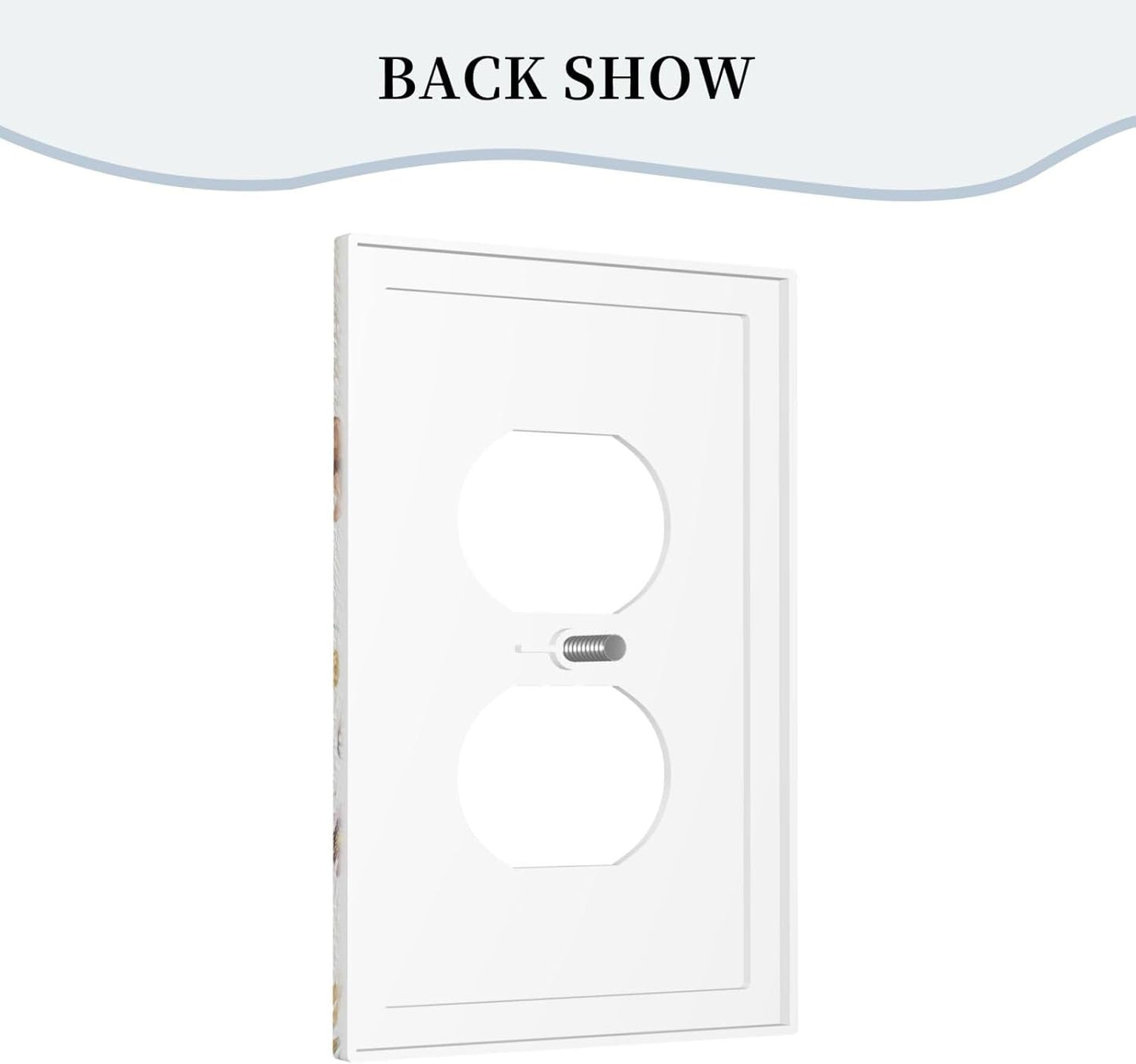 Decorative Light Switch Cover Boho White Background Butterfly Rustic Flower Personalized Wall Plate Single Duplex Switchplate 1 Gang Outlet Plate Decora Light Switch Plate for Bedroom Decor