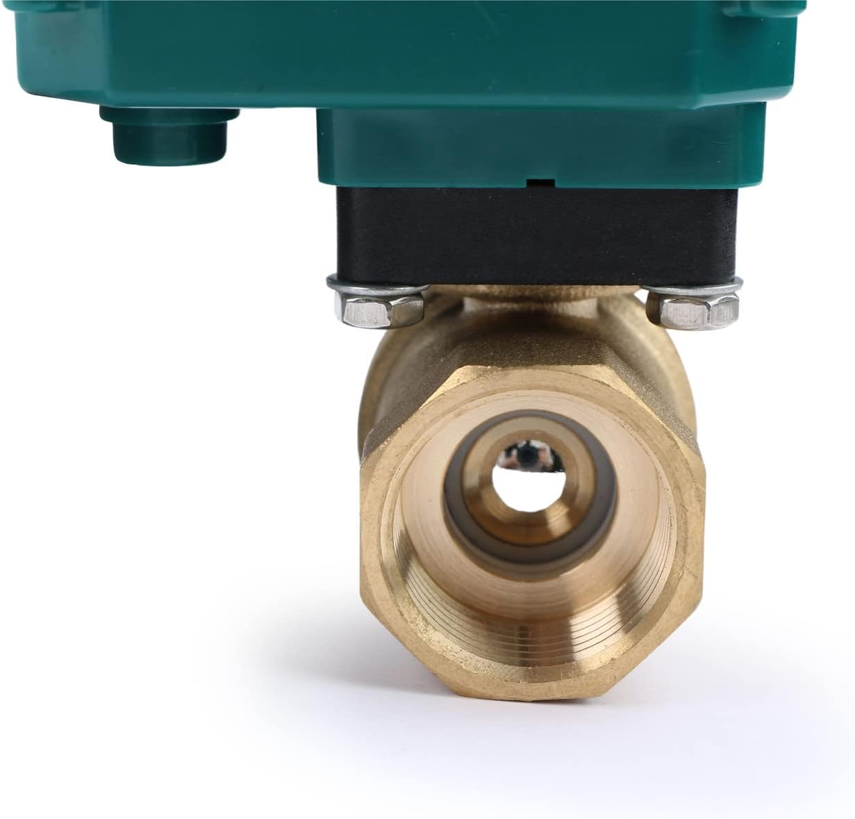 U.S. Solid 1" Smart Motorized Ball Valve - Remote App Mobile Control Brass Electrical Ball Valve with Manual Switch, 5V DC USB Connection