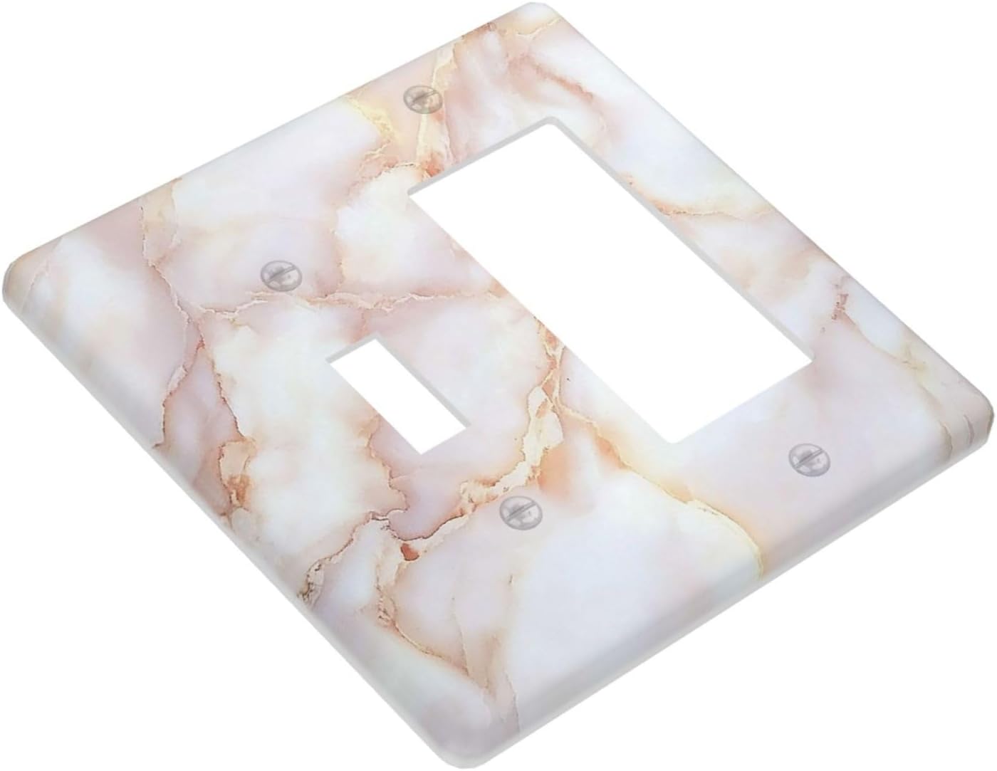 Outlet Covers Pink Jade Marble Granite 1 Toggle 1 Rocker Combination Decorative Wall Plate Electrical Switch Plates Light Switch Cover Plate For Bathroom Kitchen Decor