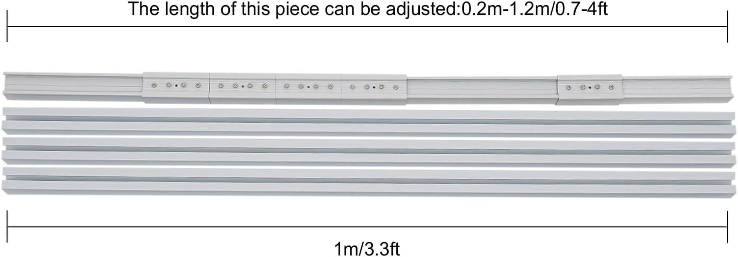 Motorized Curtain Track Celling Smart Curtains System with Remote Control Electric Curtain Rods Rail with Timer&Manual Switching&Limit Device&Touch&Memory Function, 7.08-13.78ft
