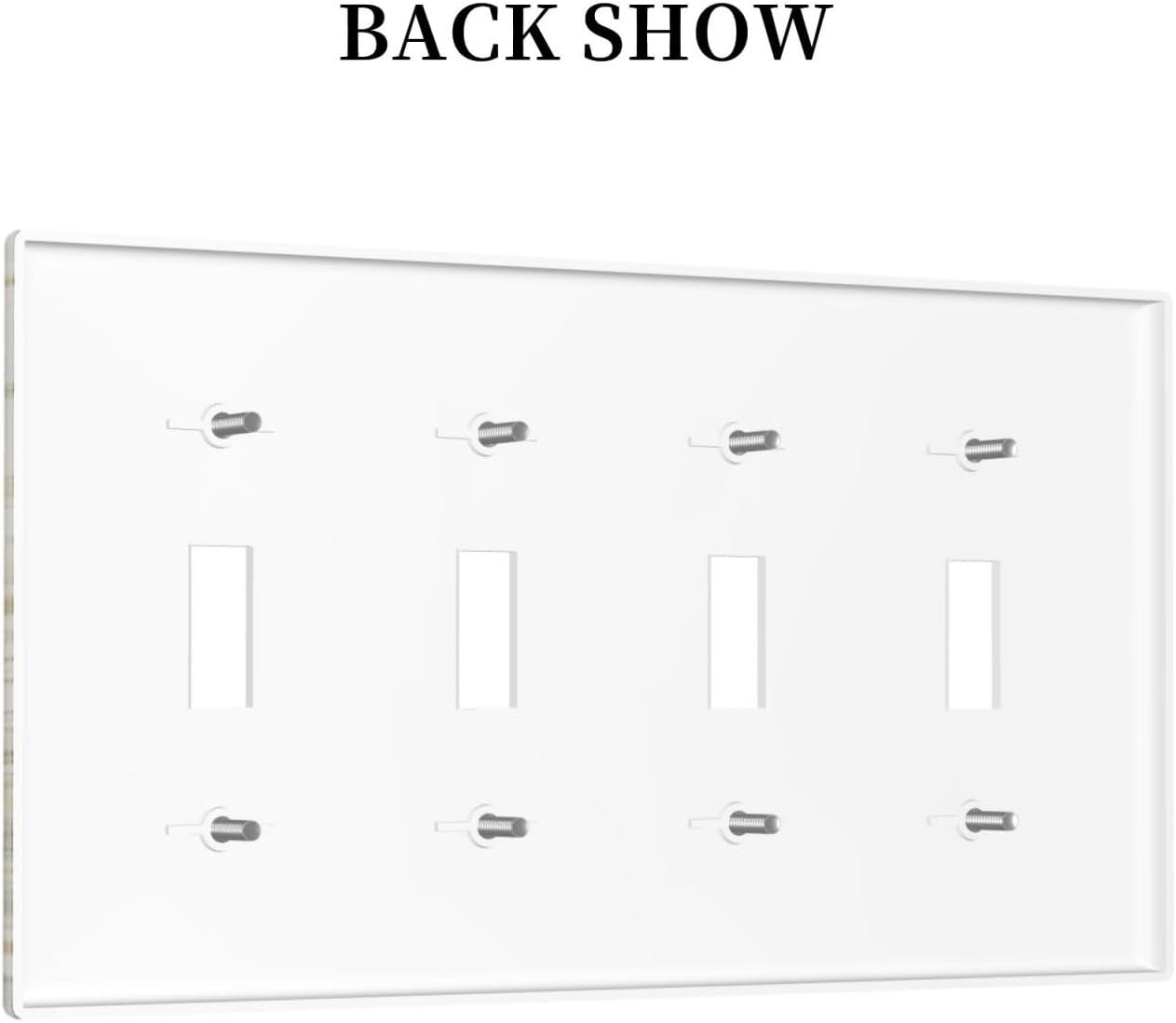 White Wildflowers Daisy Vintage Floral Light Switch Covers Quad Toggle Electrical Faceplate 4 Gang Wall Plate Decorative Switch Plates for Bed Room Living Room Decor
