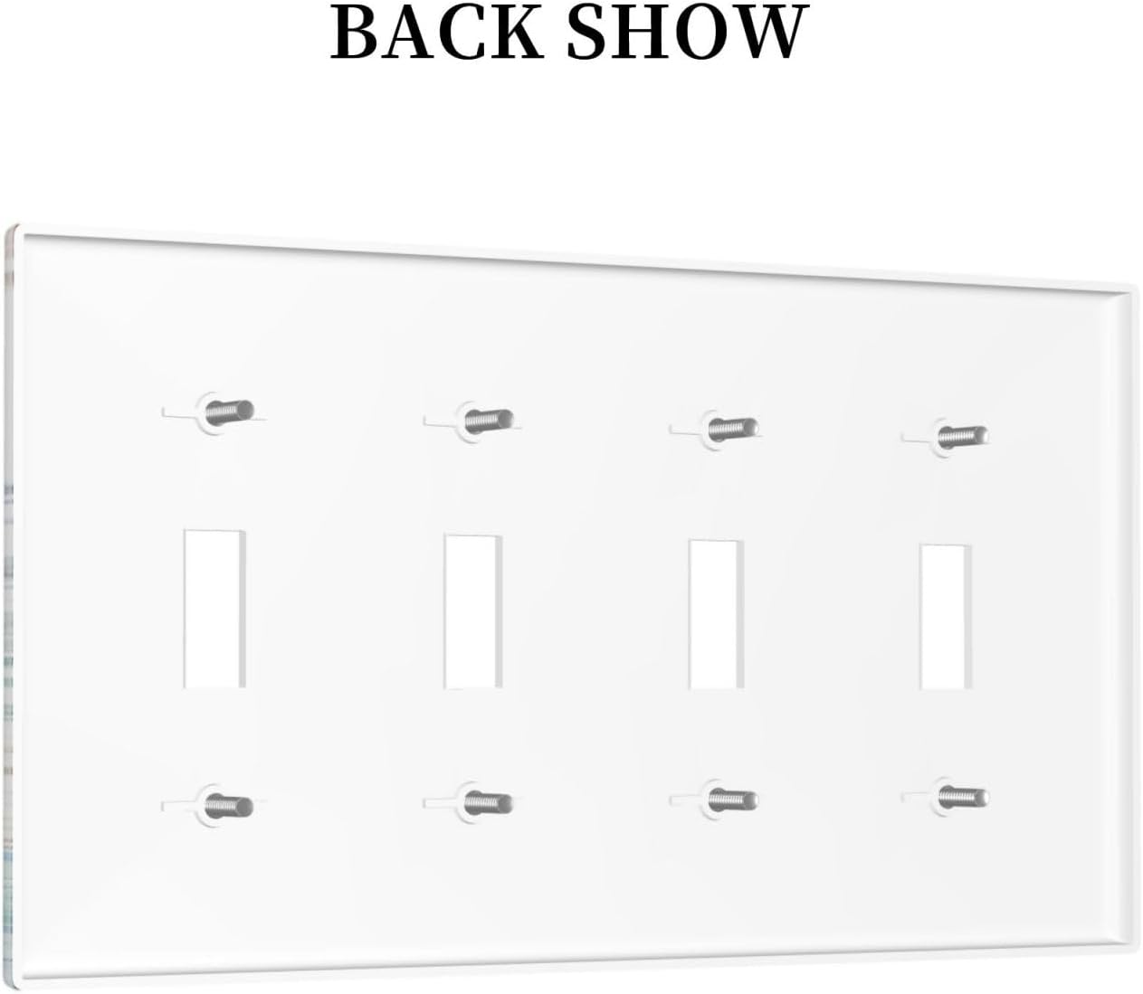 Sea Turtle Ocean Starfish Fish Coral Pearl Light Switch Covers Quad Toggle Electrical Faceplate 4 Gang Wall Plate Decorative Switch Plates for Bathroom Kids Room Decor