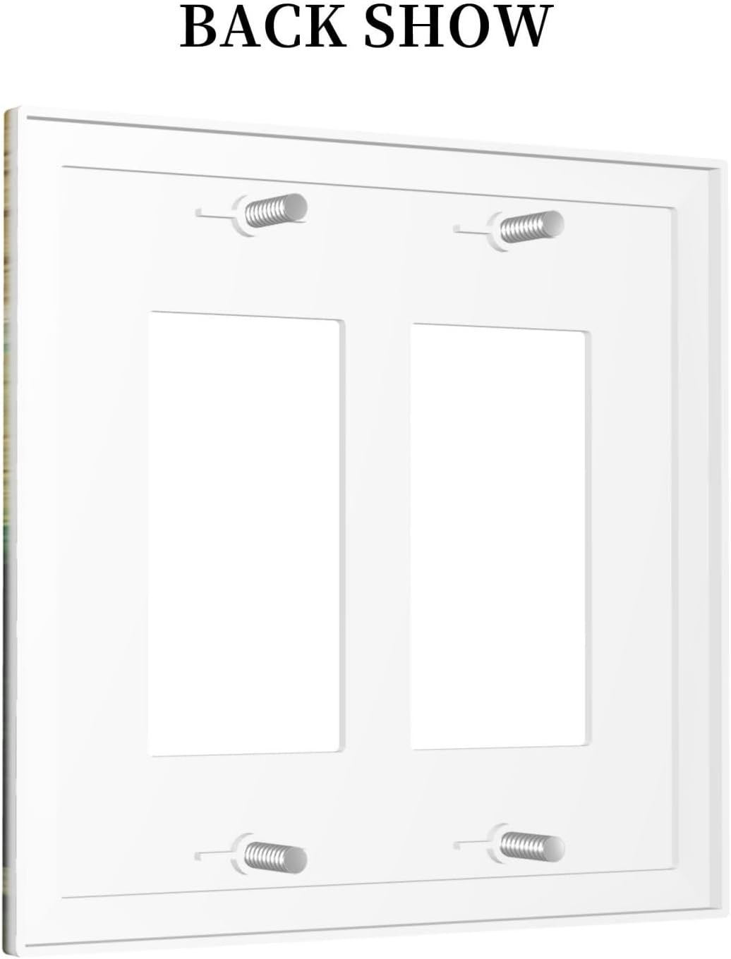 Decorative Outlet Covers Vintage Style Cat City Stamp 2 Gang Double Rocker Light Switch Cover Plate Electrical Switch Plate Cover Decorate GFCI Wall Plate for Bedroom Home Decor