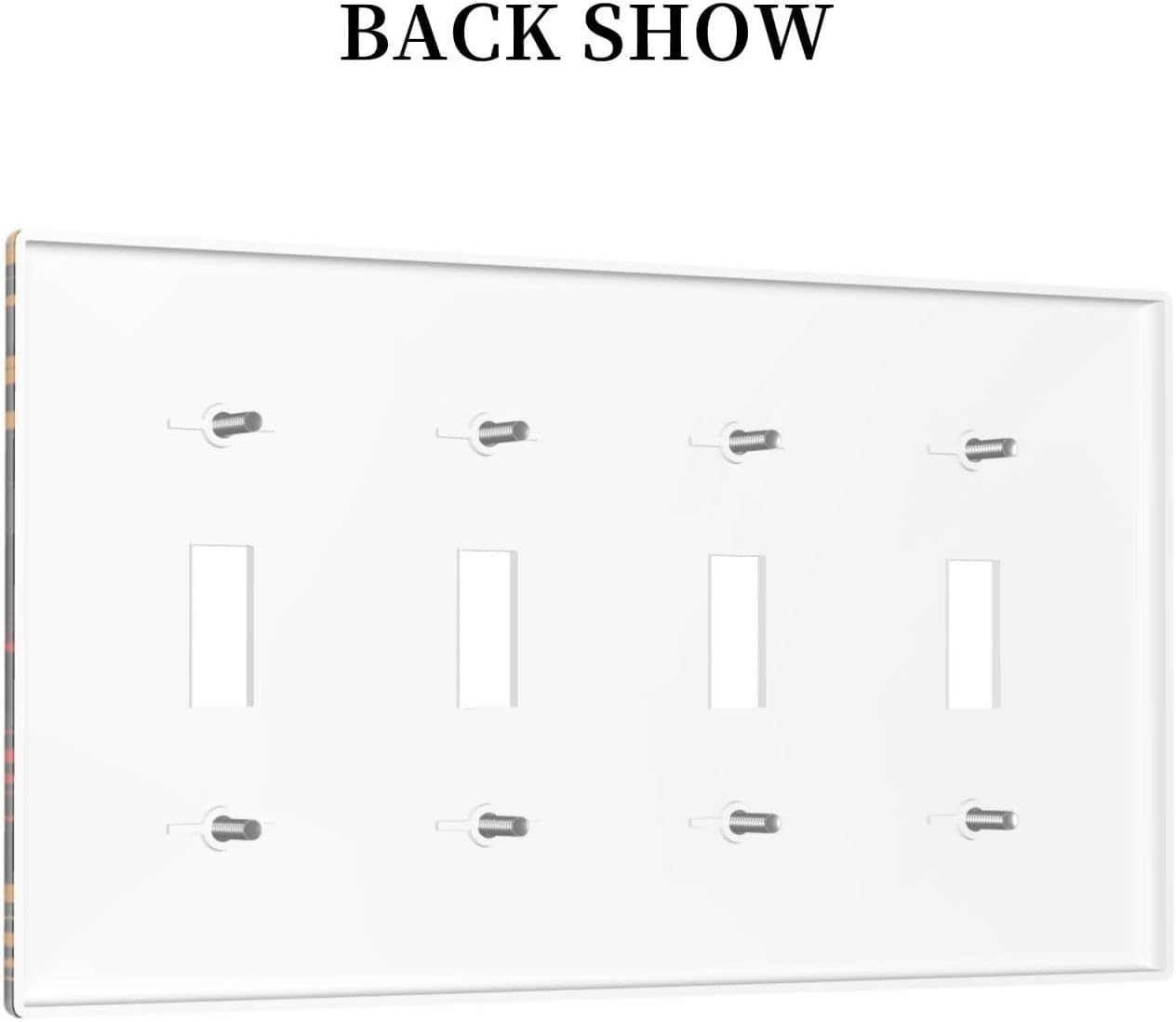 Decorative Light Switch Plate Covers Gamepad Theme Graffiti 4 Gang Light Switch Cover Quad Toggle Wall Plate Outlet Covers for Game Room Bedroom Home Decor