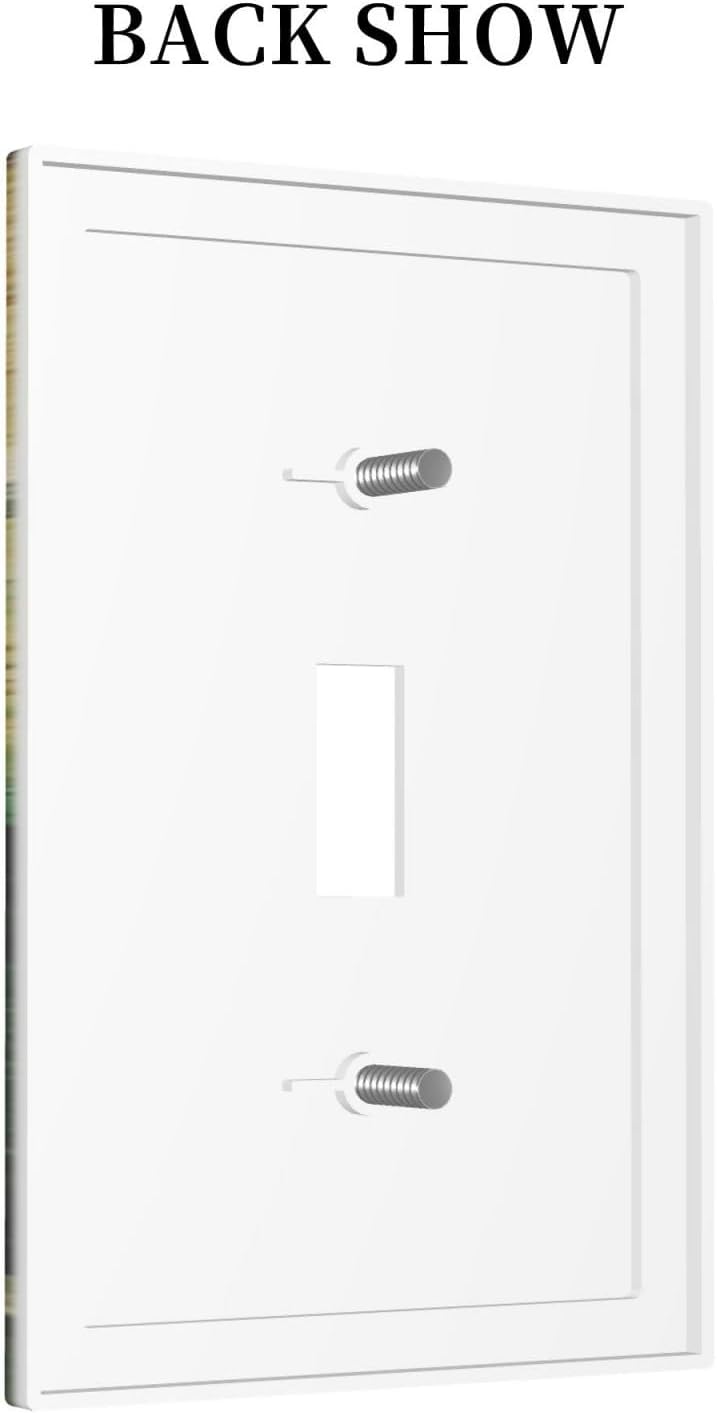 Decorative Light Switch Cover Plate Vintage Style Cat City Stamp 1 Gang Single Toggle Wall Plate Electrical Outlet Covers Decorate Switch Plate Cover for Bedroom Home Decor