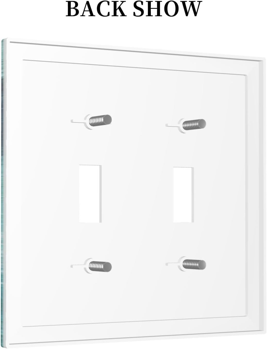 Decorative Switch Plates Teal Blue Modern Geometric Abstract Turquoise Green 2 Gang Double Toggle Outlet Light Switch Cover Wall Plate Electrical Faceplate for living Room Bedroom Decor