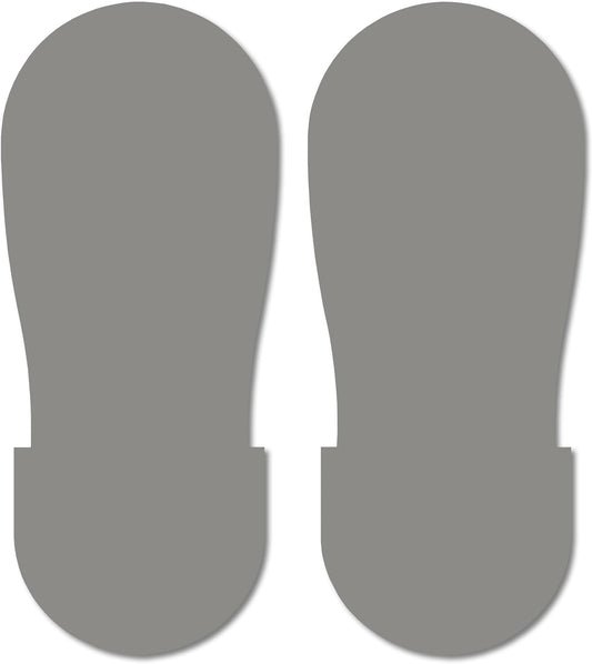 Mighty Line Big Footprints Floor Marking Tape for Safety, Caution, Warning, Heavy-Duty, Peel and Stick, Adhesive, Industrial Quality, 12" Long x 5" Wide, Gray, Pack of 50